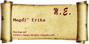 Megó Erika névjegykártya